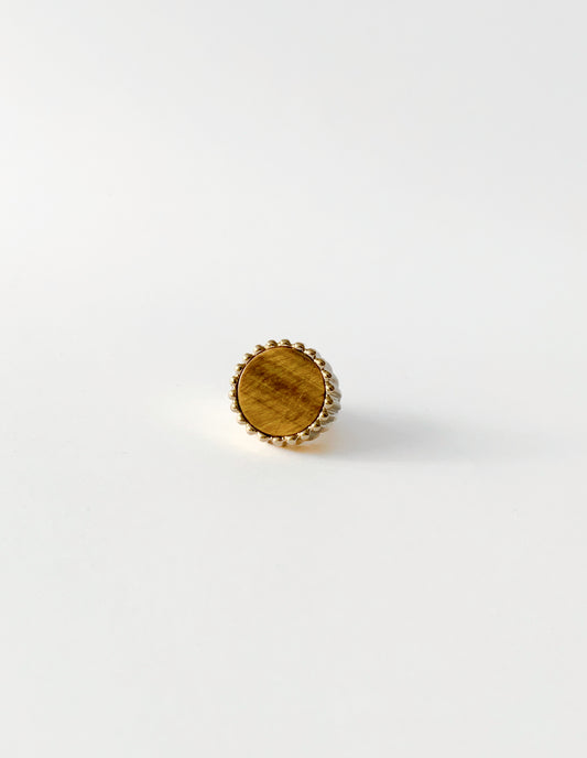 ANILLO SELLO BOMBÓN OJO DE TIGRE