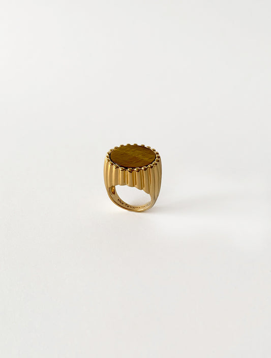 ANILLO SELLO BOMBÓN OJO DE TIGRE