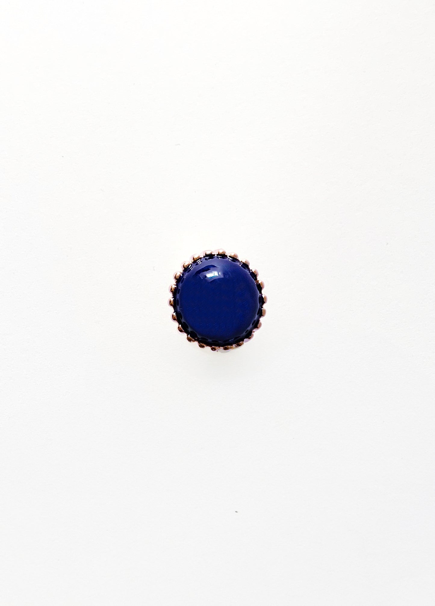 ANILLO SELLO BOMBÓN ESMALTE AZUL