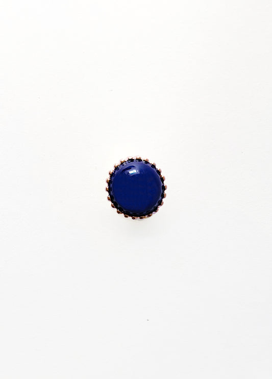 ANILLO SELLO BOMBÓN ESMALTE AZUL