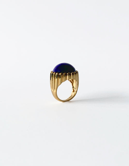 ANILLO SELLO BOMBÓN ESMALTE AZUL